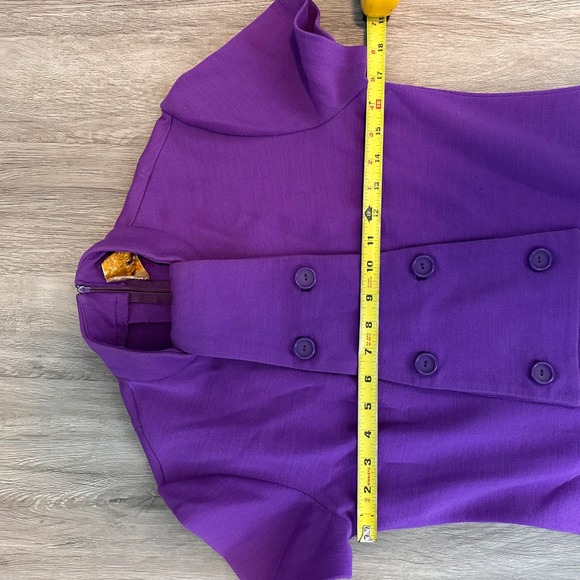 Vintage‎ Butte Womens 6 Wool Blend Knit Purple Mod Mini Dress Unique 60s Jewel - Picture 6 of 6